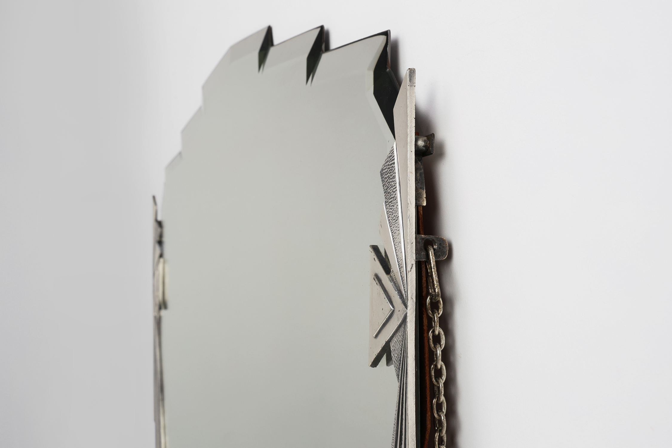 Art Deco Wall Mirror with Emiel Matthijssens Label, Belgium ca. 1920thumbnail